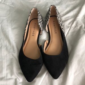 Black flats with design